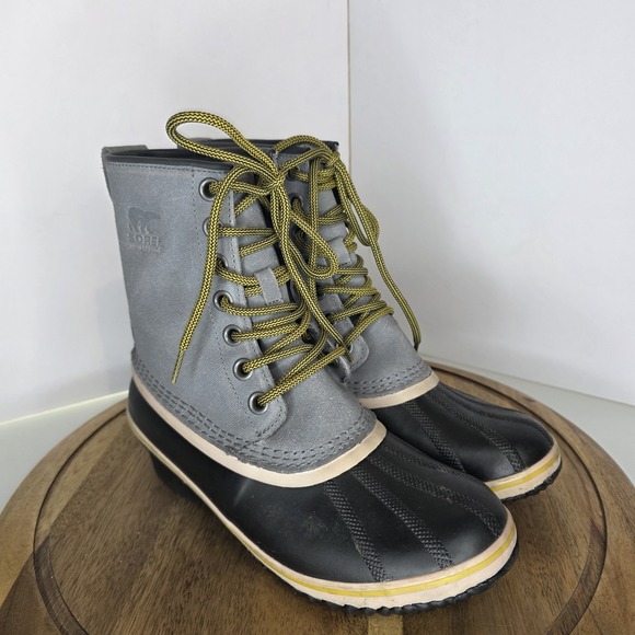 Sorel Women Sz 10 Slimpack 1964 Lace-Up Rain Boots Quarry Antique Moss colorway - Picture 5 of 11